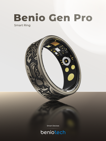 Benio Gen Pro Smart Ring - Titanium Health & Fitness Tracker | Heart Rate, SpO2 & Sleep Monitor