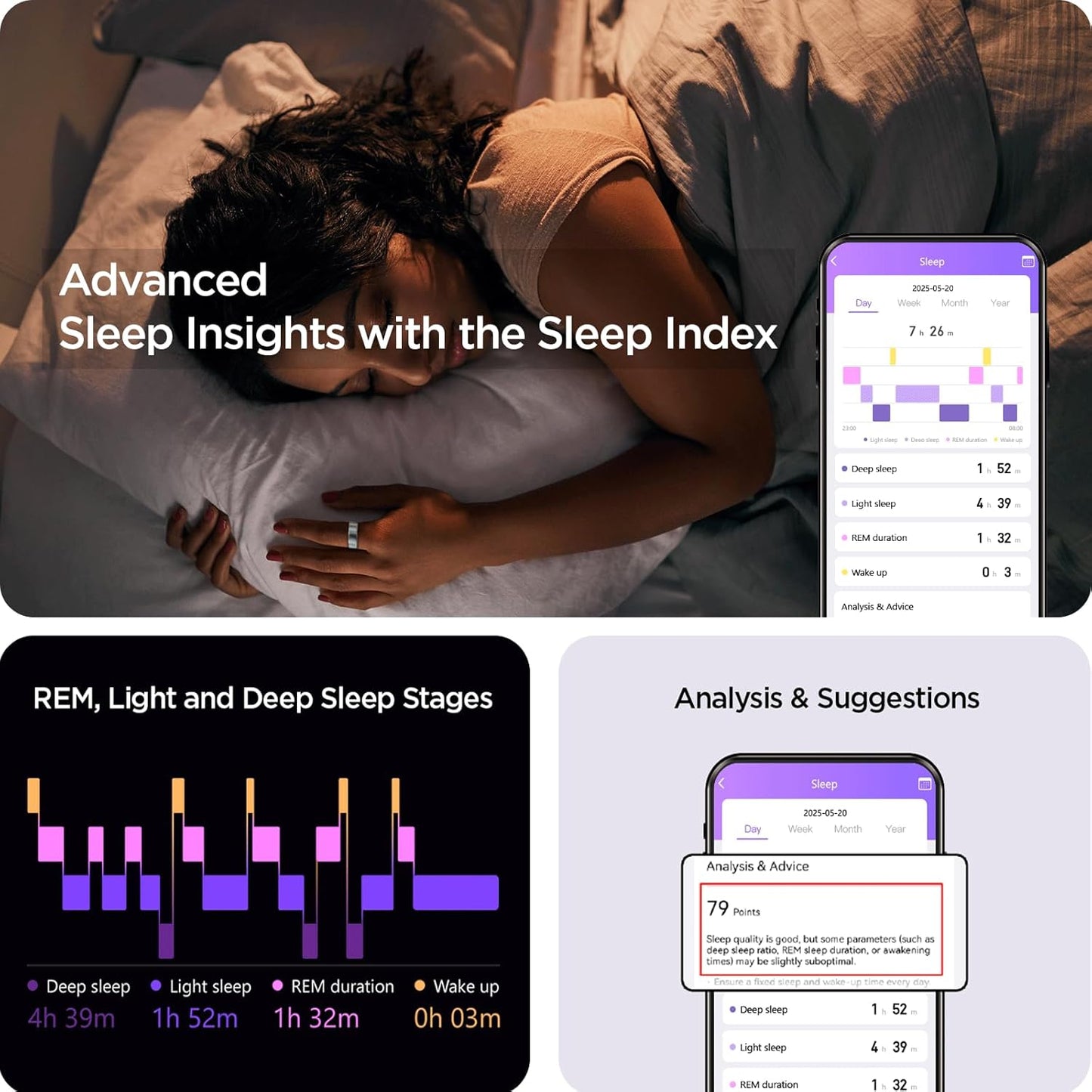Benio Gen Pro Smart Ring - Titanium Health & Fitness Tracker | Heart Rate, SpO2 & Sleep Monitor