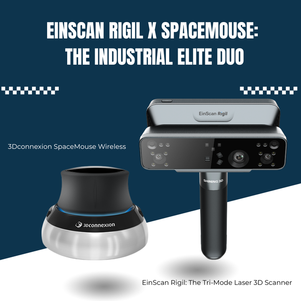 Shining 3D x 3Dconnexion 3D Combo Set EinScan Rigil x SpaceMouse: The Industrial Elite Duo