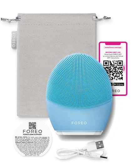 FOREO LUNA 3 Smart Facial Cleansing & Firming Massager (Blue) – Combination Skin