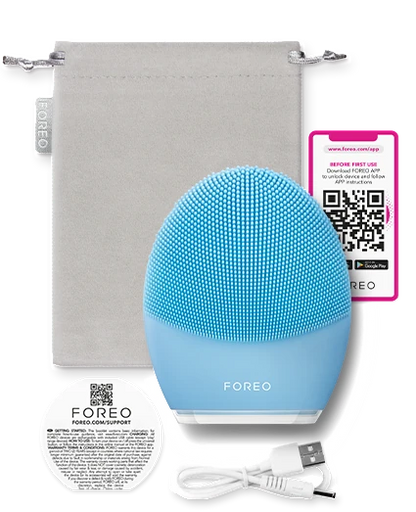 FOREO LUNA 3 Smart Facial Cleansing & Firming Massager (Blue) – Combination Skin