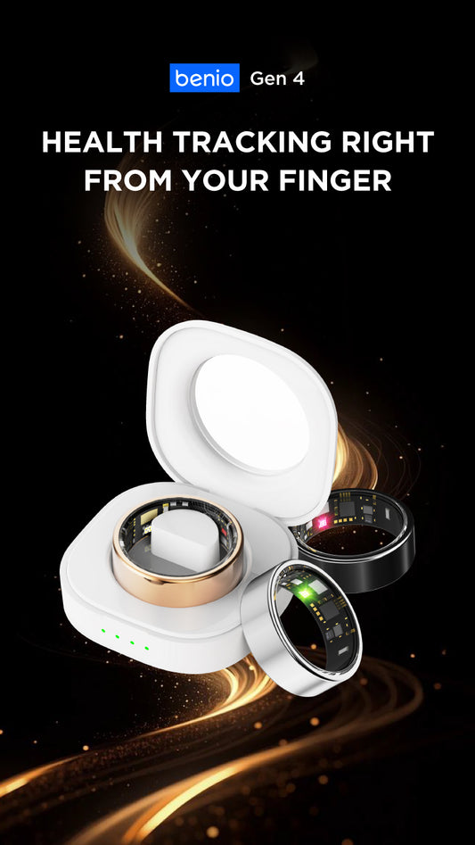 Benio Gen 4 Smart Ring – 24/7 Health & Fitness Tracker with Charging Case