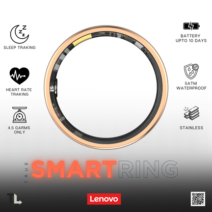 Lenovo Smart Ring Lenovo Smart Ring: 5ATM Depth Waterproof Health & Sleep Monitoring Finger Ring with Multi-Sport Modes