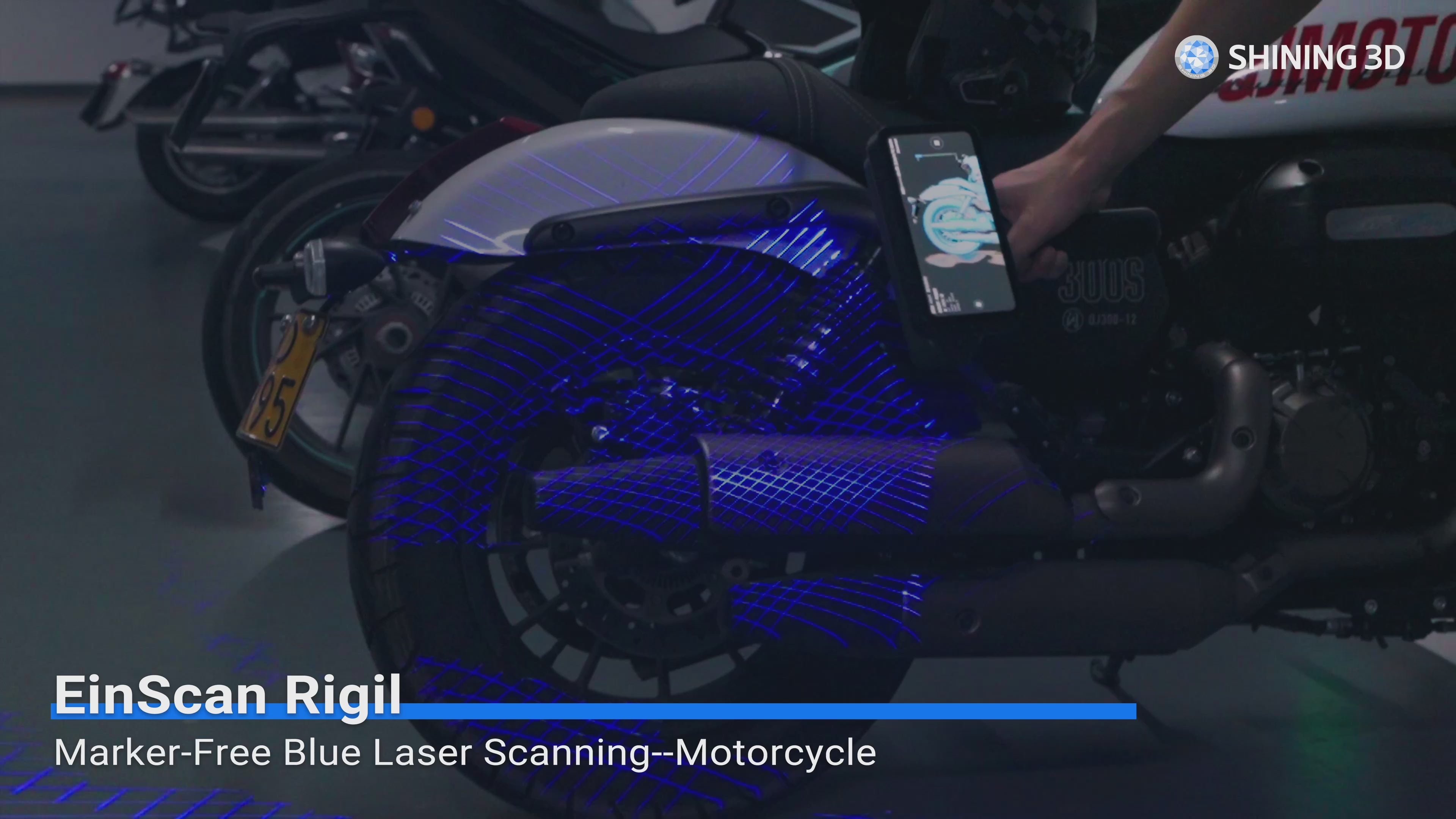 Load video: EinScan Rigil marker-free motorcycle | Shining 3D @THE-LITE